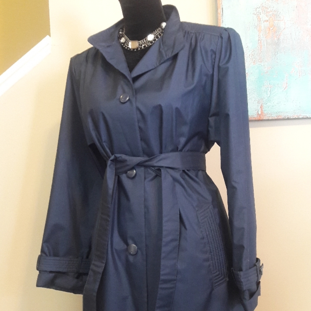 Vintage/ Worthington/ Blue/ Trench Coat - Picture 2 of 8